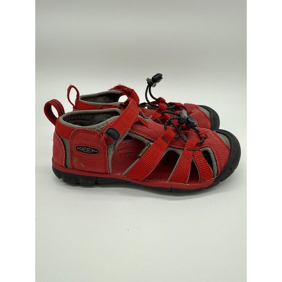 Keen Seacamp II CNX Red Gray Water Sandals Toddler 13 - Picture 3 of 6